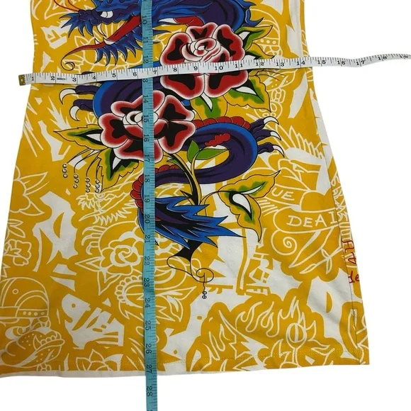 ⭐️SOLD⭐️ Y2K Tattoo Glam Avant Garde Ed Hardy Bodycon Avant Garde Archival Dress - Picture 10 of 13